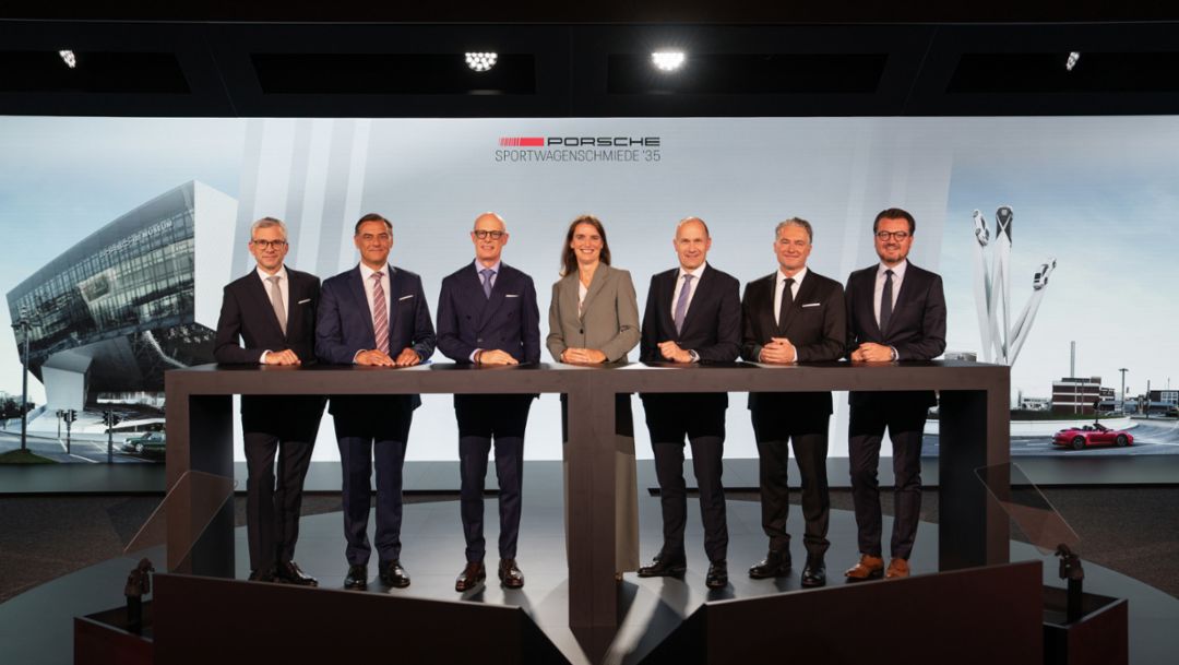 Dr. Jochen Breckner, Member of the Executive Board, Finance and IT, Dr. Michael Steiner, Deputy Chairman and Member of the Executive Board, Research and Development, Dr. Michael Leiters, Chairman of the Executive Board, Vera Schalwig, Member of the Executive Board, Human Resources and Social Affairs, Joachim Scharnagl, Member of the Executive Board, Procurement, Matthias Becker, Member of the Executive Board, Sales and Marketing, Christian Friedl, Member of the Executive Board, Production and Logistics, 2026, Porsche AG