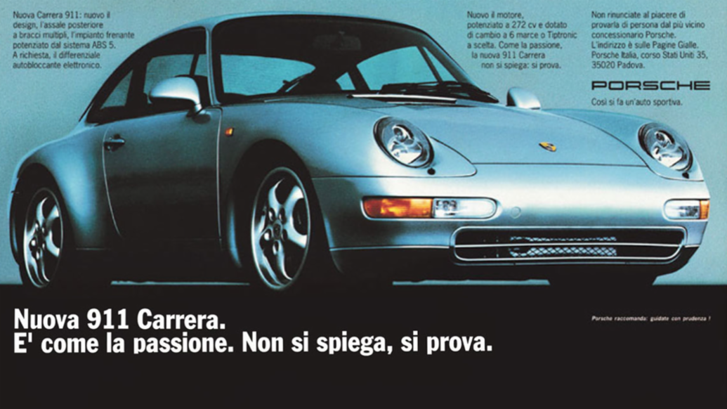 Campagna pubblicitaria della 993 Carrera Coup&egrave;