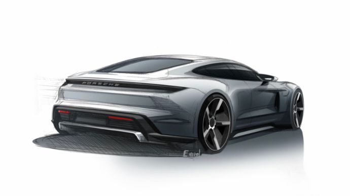 Taycan, exterior sketch, 2019, Porsche AG