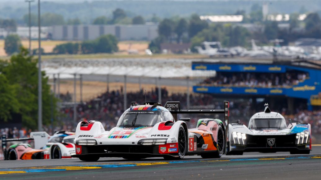 Porsche 963, Porsche Penske Motorsport (#5), Dane Cameron (USA), Michael Christensen (DK), Frederic Makowiecki (F), Le Mans 24 Hours, Race, 2023, Porsche AG