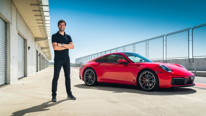Mark Webber, Embajador Porsche, Porsche 911 Carrera S, 2019, Porsche AG