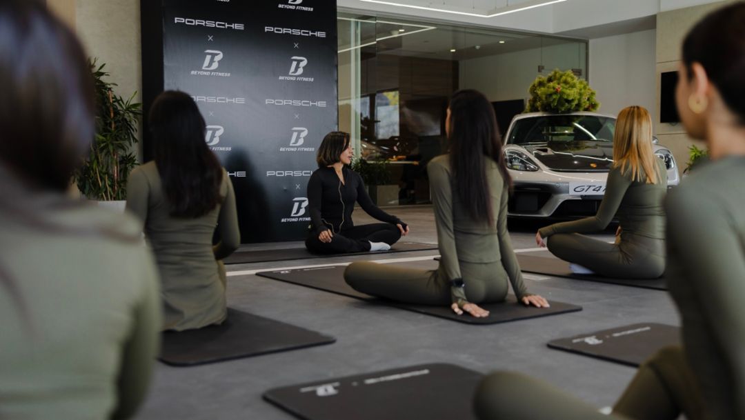 Porsche Centre Egypt hosts wellness yoga experience with Beyond Fitness Sports Wear