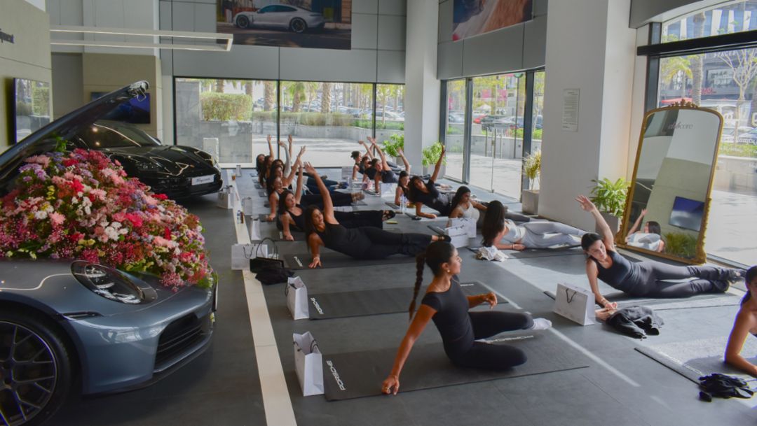 A Porsche 911 in full bloom: Porsche Centre Egypt and Club Core host a pilates experience