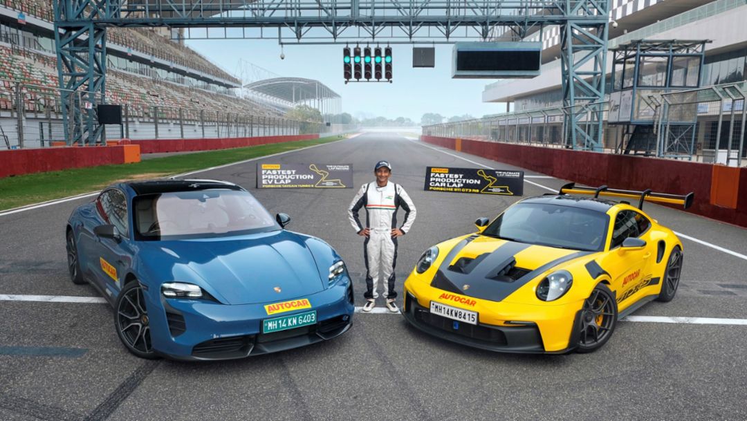 Récords del 911 GT3 RS y el Taycan Turbo S en Buddh