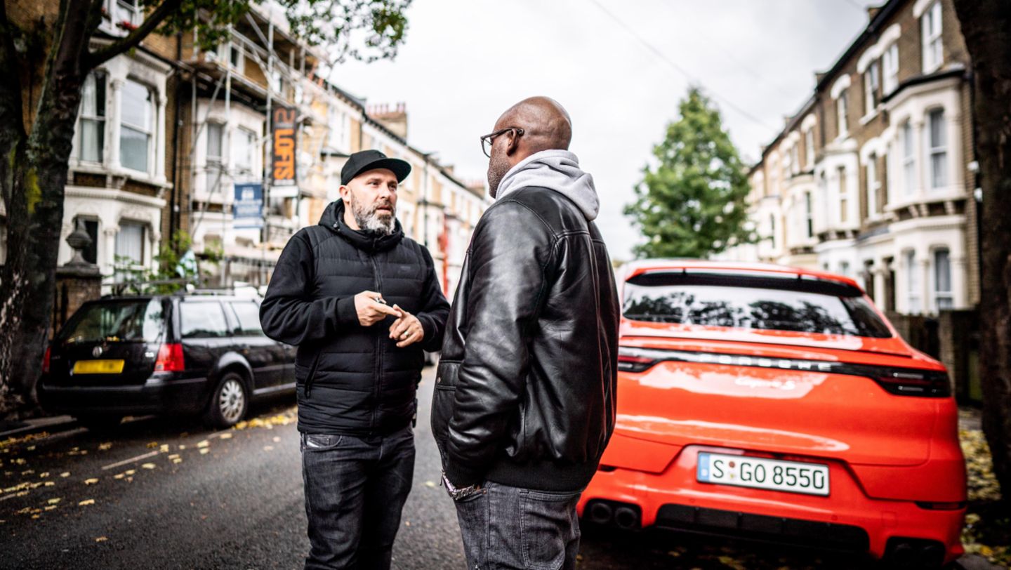 Niko Hüls, Rodney P, l-r, Roadtrip Back2Tape, London, 2020, Porsche AG