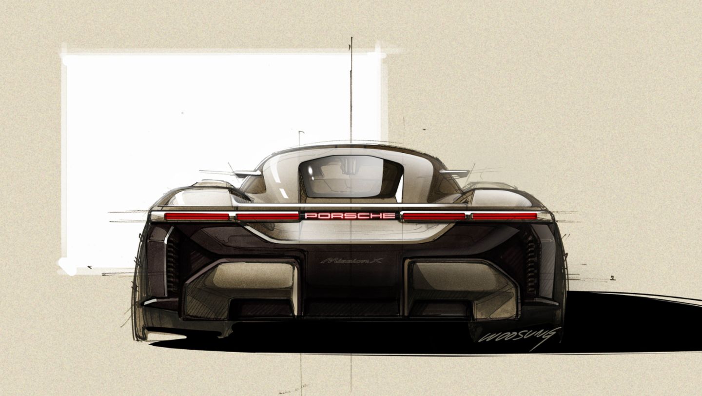 Design Sketch, Porsche Mission X, 2023, Porsche AG