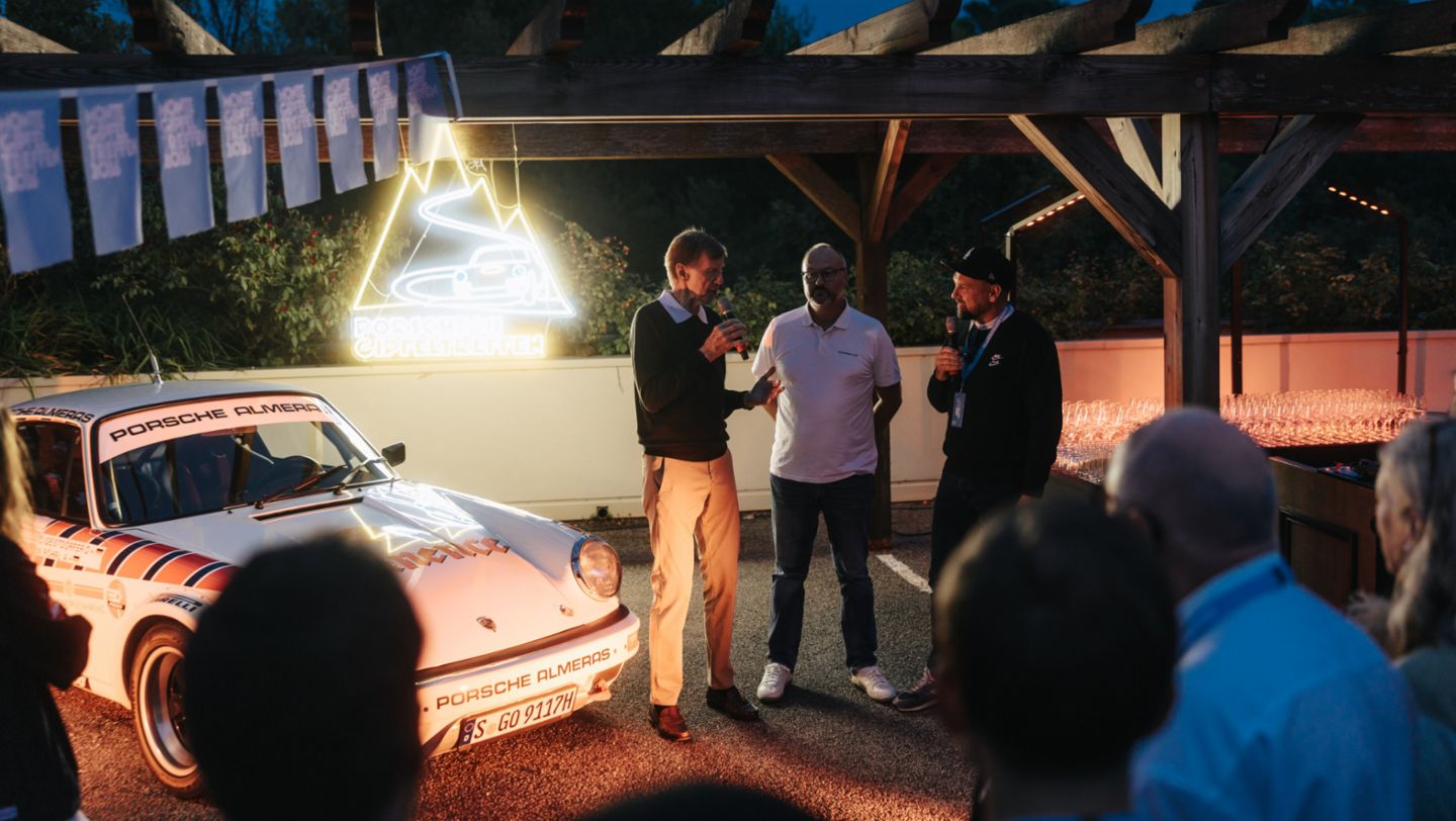 Walter Röhrl, Alexander Klein (l-r), Porsche 911 SC/RS, Gipfeltreffen, Südfrankreich, 2026, Porsche AG