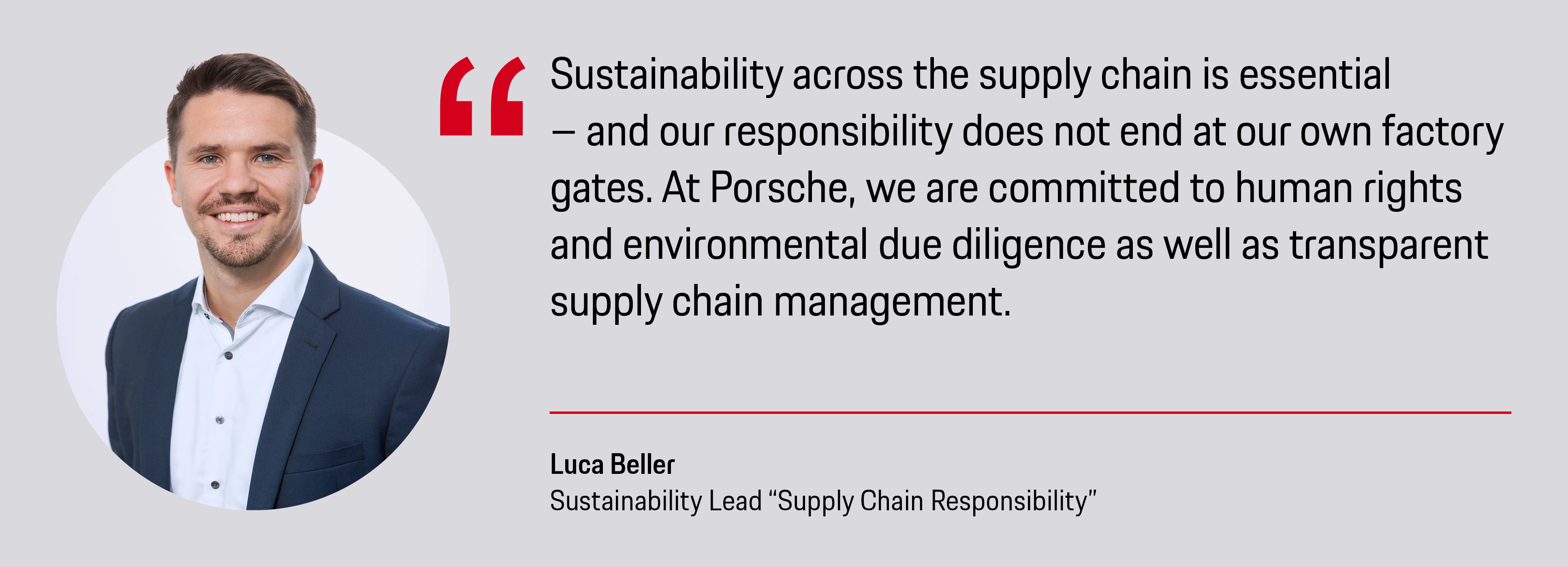 Luca Beller, Sustainability Lead "Supply Chain Responsibility", 2026, Porsche AG